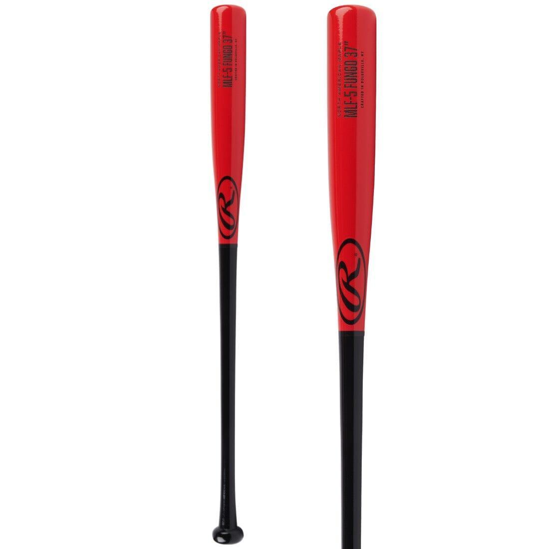 Rawlings 37 Inch Maple Fungo Bat MLF5 B/RD - Perfect for Baseball Training, Coaching, and Practice Drills
