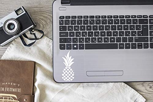 Hearts Pineapple Vinyl Decal - White 1.8x4.5 Inch - Made in USA by Foxtail Decals - Waterproof Sticker for Car Windows, Laptops, Tablets, Water Bottles - Perfect for Home Decor, DIY Crafts & Personalizing Accessories