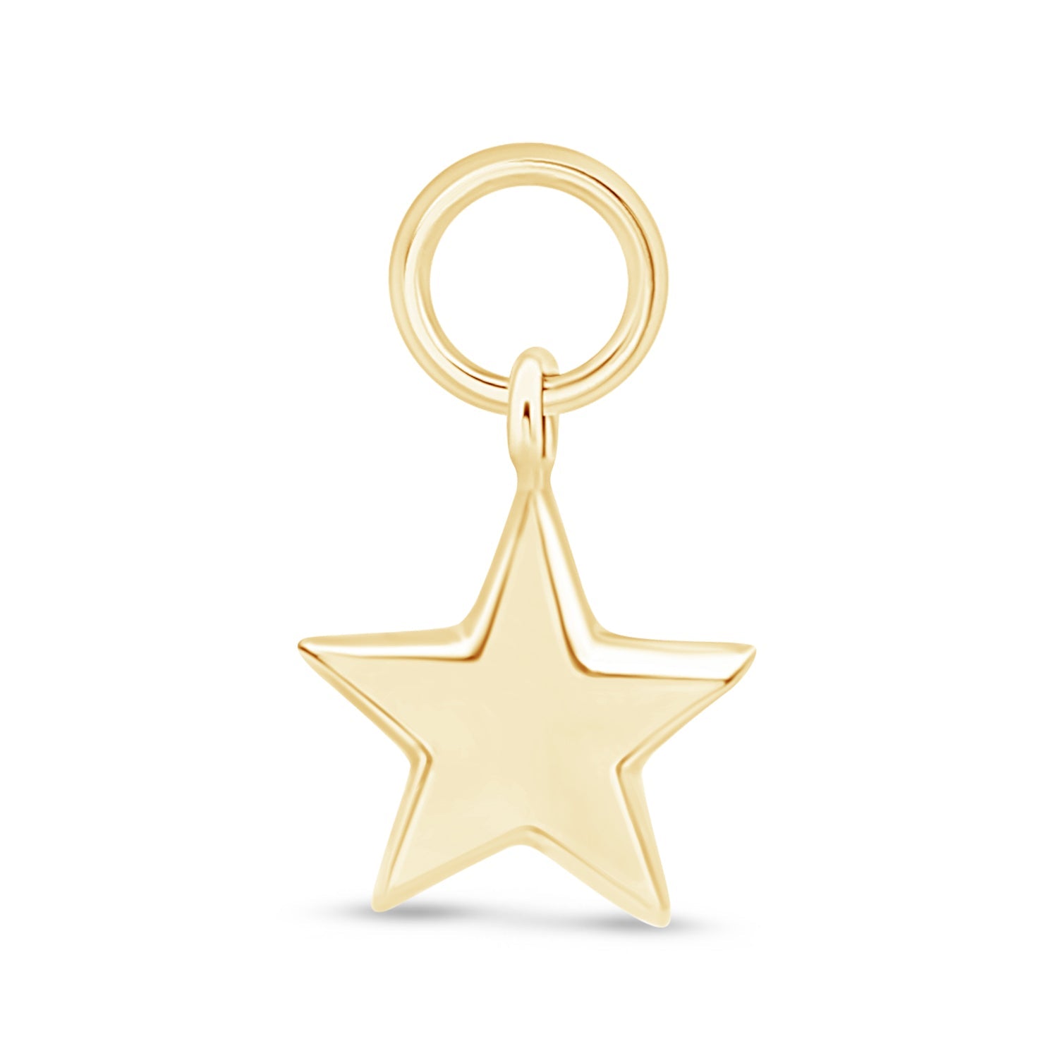 14k Yellow Gold Hoop Earrings with Star Charm - Perfect for Everyday Wear, Gifts & Special Occasions