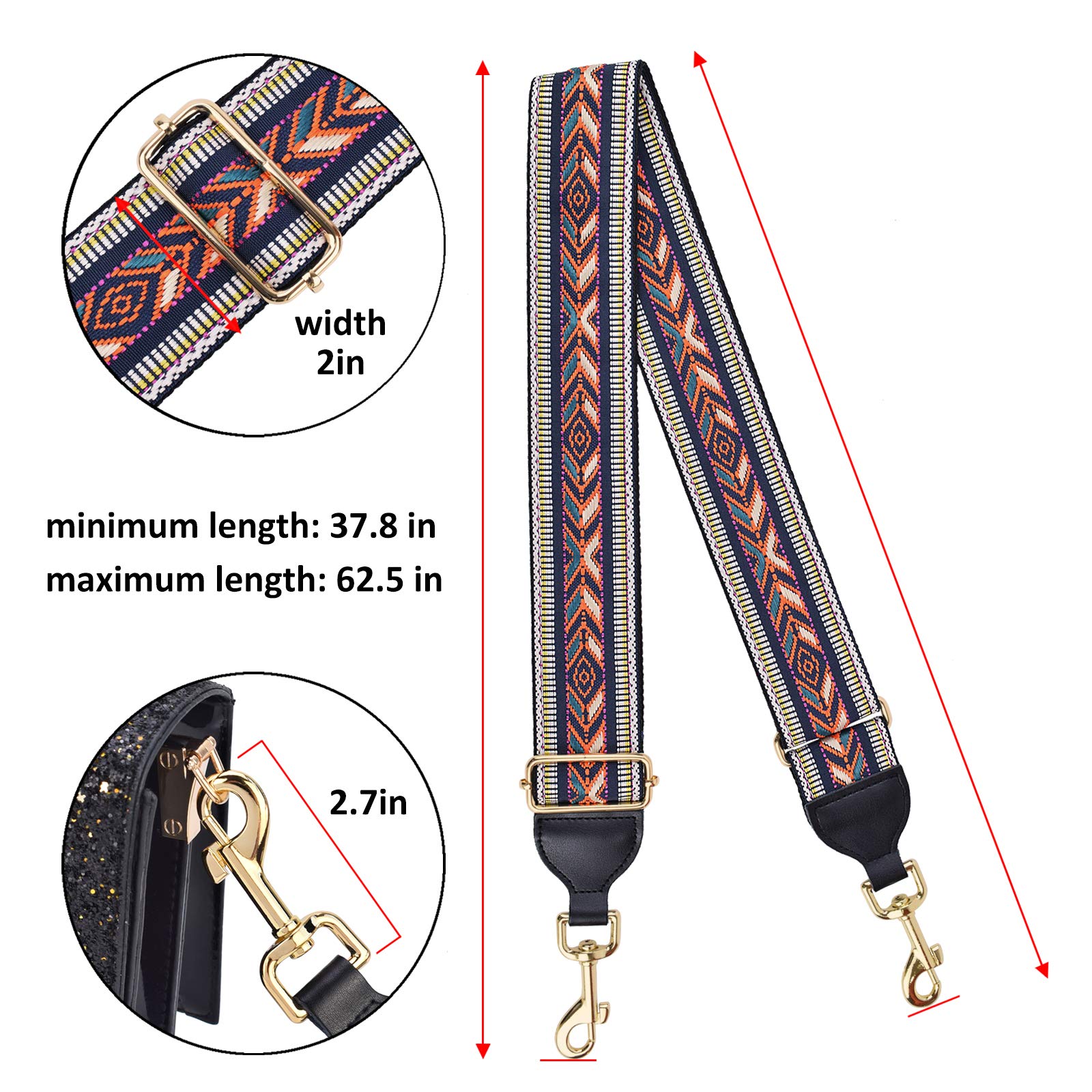 CLOUDMUSIC Handbag Strap Replacement - Adjustable Shoulder Crossbody Purse Strap for Women & Girls | Perfect for Everyday Use, Travel & Fashion Accessories