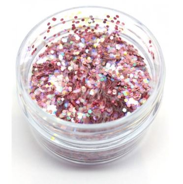 Baby Pink Iridescent Chunky Glitter for Face Painting - Sparkling Cosmetic Glitter for Makeup, Nails, Body Art & DIY Crafts