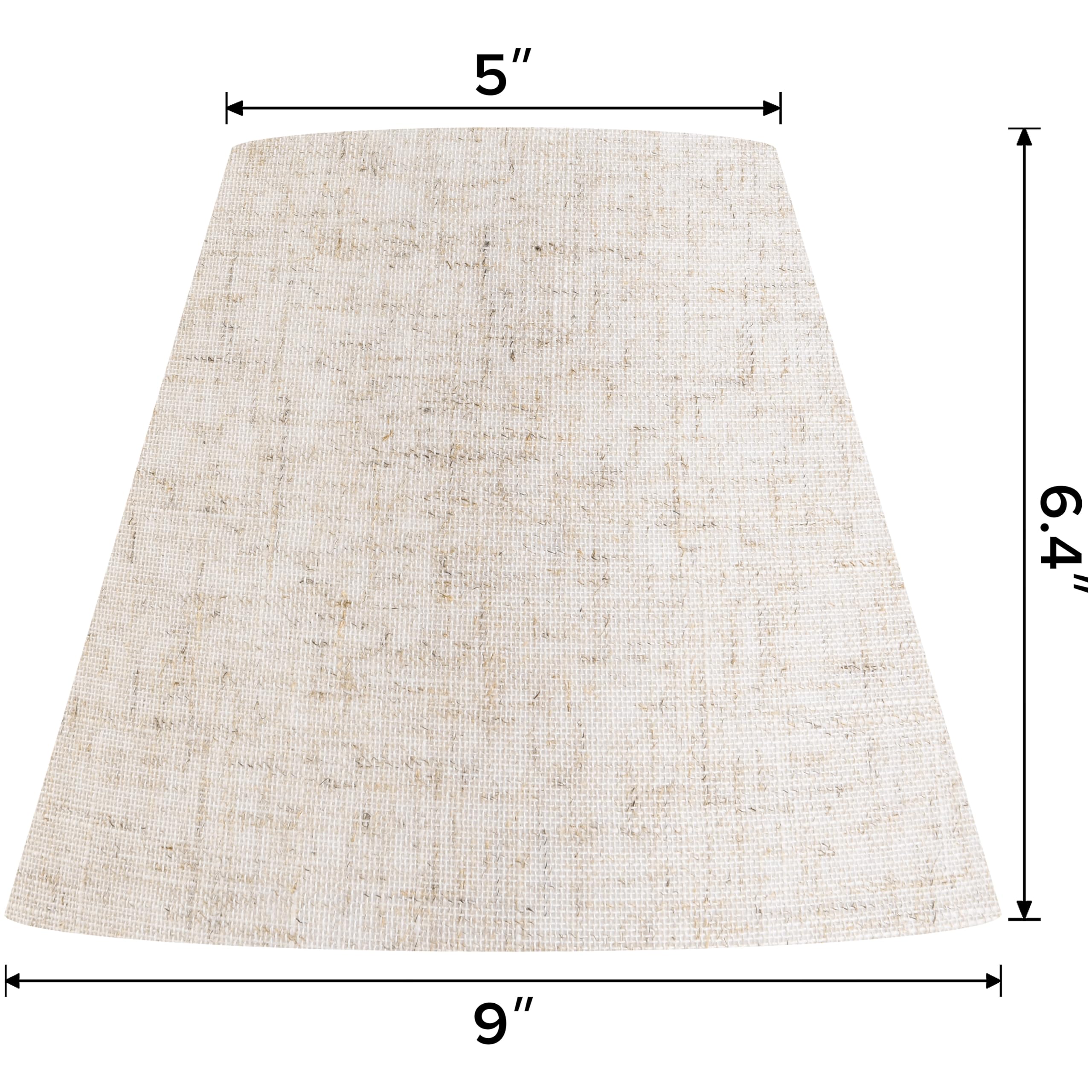 GO&SO 9 Inch Small Mini Beige Lamp Shades - Natural Fabric Drum Shade Replacement for Table Lamps & Wall Mount, Rustic Home Decor (5×9×6.4 Inches, Spider Bell Fit, No Assembly Required, 2 Pack) - Perfect for Living Room, Bedroom & Office Lighting