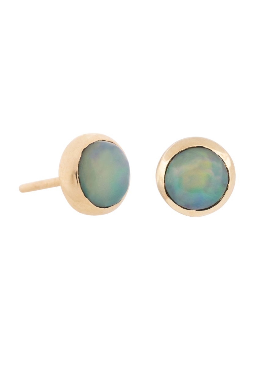 Opal Stud Earrings for Women - Genuine Natural Opal Stone Earrings - Hypoallergenic Sterling Silver Studs - Perfect for Everyday Wear, Gifts & Special Occasions