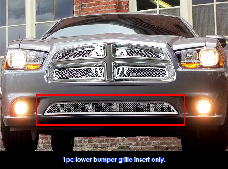 Polished Stainless Steel Lower Mesh Grille for Dodge Charger 2011-2014 | Durable & Stylish Front Bumper Upgrade | Perfect for Car Enthusiasts & Custom Builds