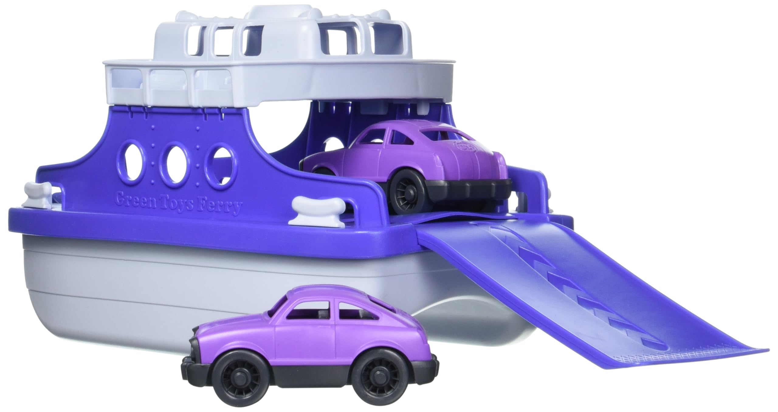 Green Toys Ferry Boat with Cars - Eco-Friendly Plastic Toy for Kids, Bath & Pool Play - Perfect for Imaginative Play & Water Adventures
