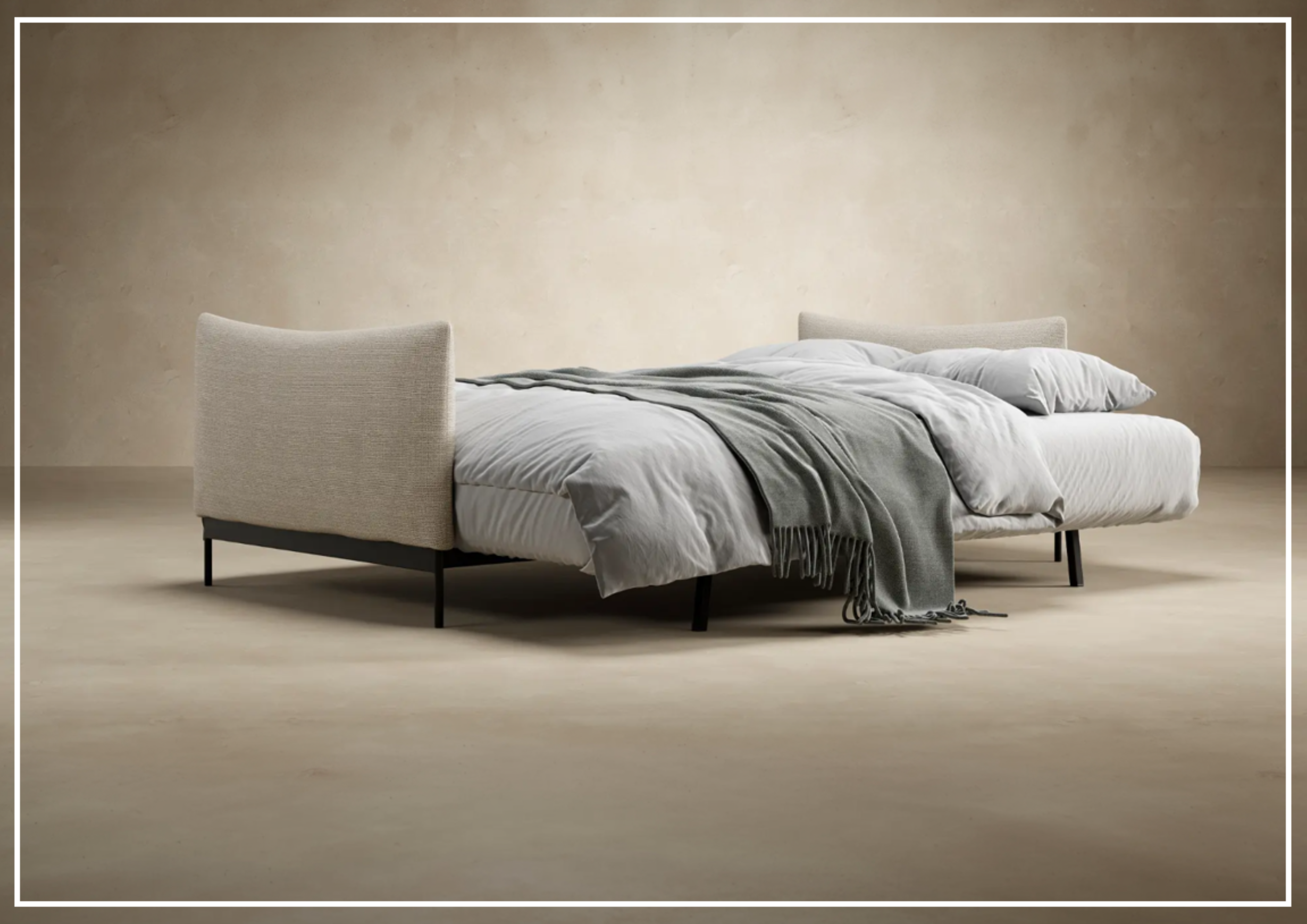 Innovation Living Malloy 2-Seater Fabric Convertible Sofa Bed with Ottoman - Space-Saving Sleeper Sofa for Small Apartments & Guest Rooms