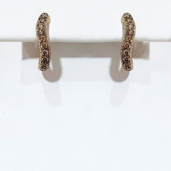 14K Rose Gold Brown Diamond Stud Earrings for Women - Elegant & Hypoallergenic Jewelry for Everyday Wear, Parties & Special Occasions