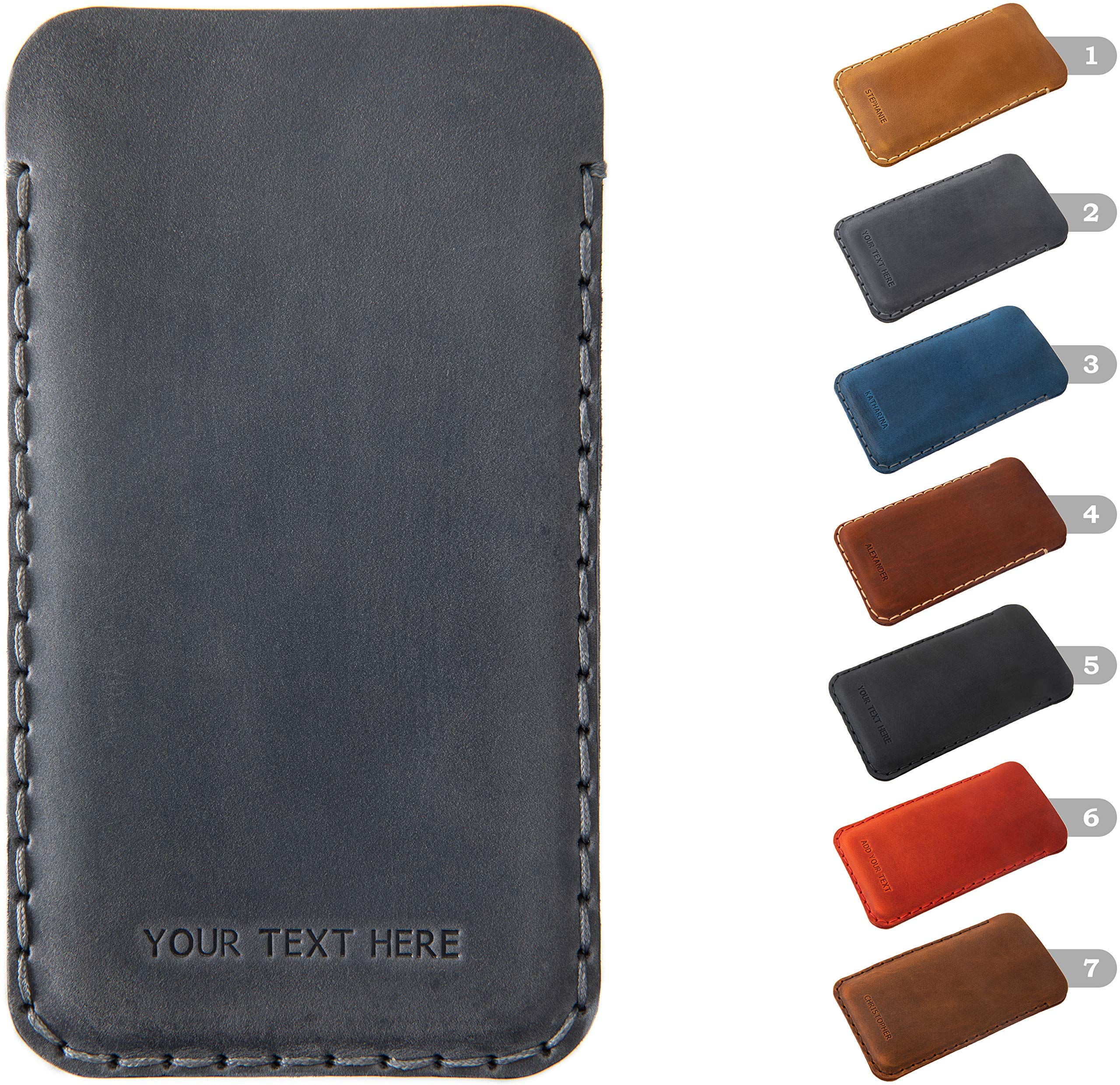 Premium Hand-Stitched Leather iPhone Case - Customizable Sleeve for iPhone 16 Pro Max/Pro/Plus | Durable Protection & Luxury Gift | Perfect for Business Professionals & Daily Commuters