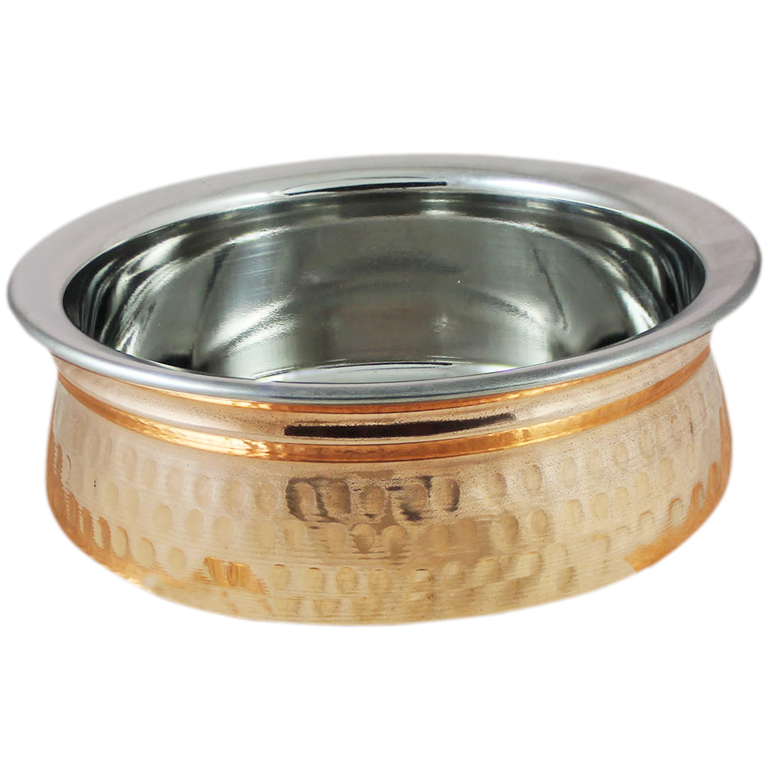 2-Piece Copper Stainless Steel Tableware Set - 5-Inch Indian Food Serving Bowls for Curry, Rice & Traditional Meals - Elegant Dinnerware for Home & Restaurant Use