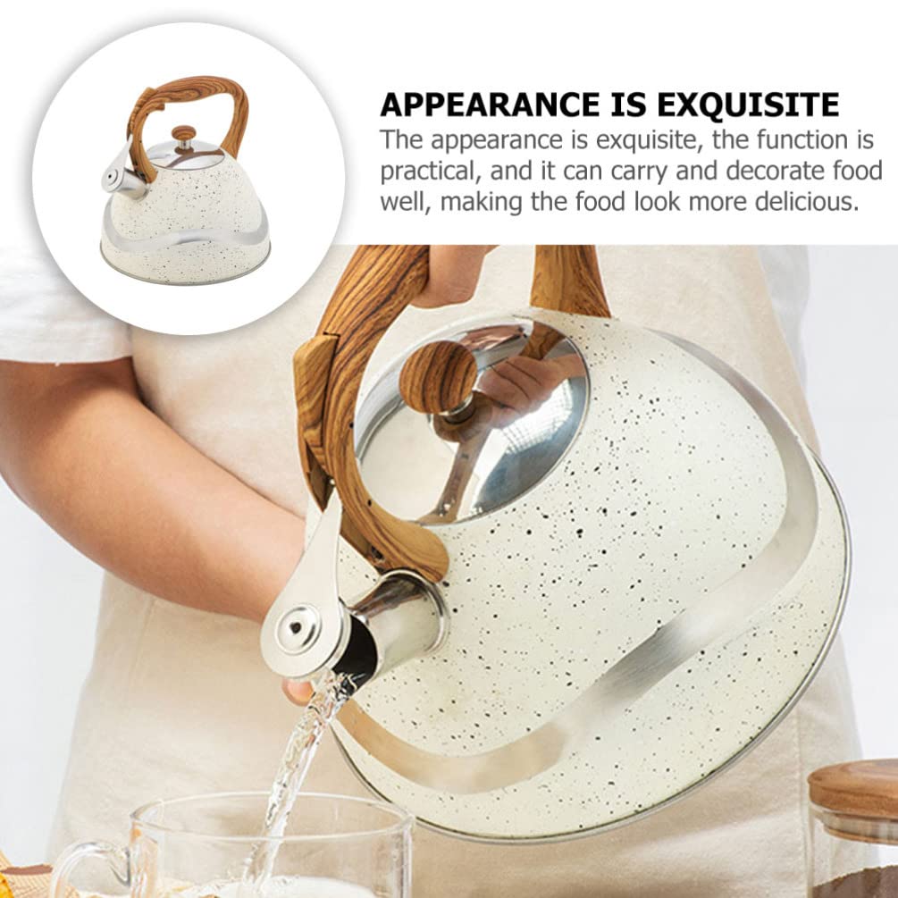 HEMOTON 1pc Stainless Steel Whistling Tea Kettle - Stovetop Whistle Kettle for Gas & Electric Stoves - Classic Tea Pot for Home, Kitchen & Camping - Perfect for Boiling Water, Making Tea & Coffee
