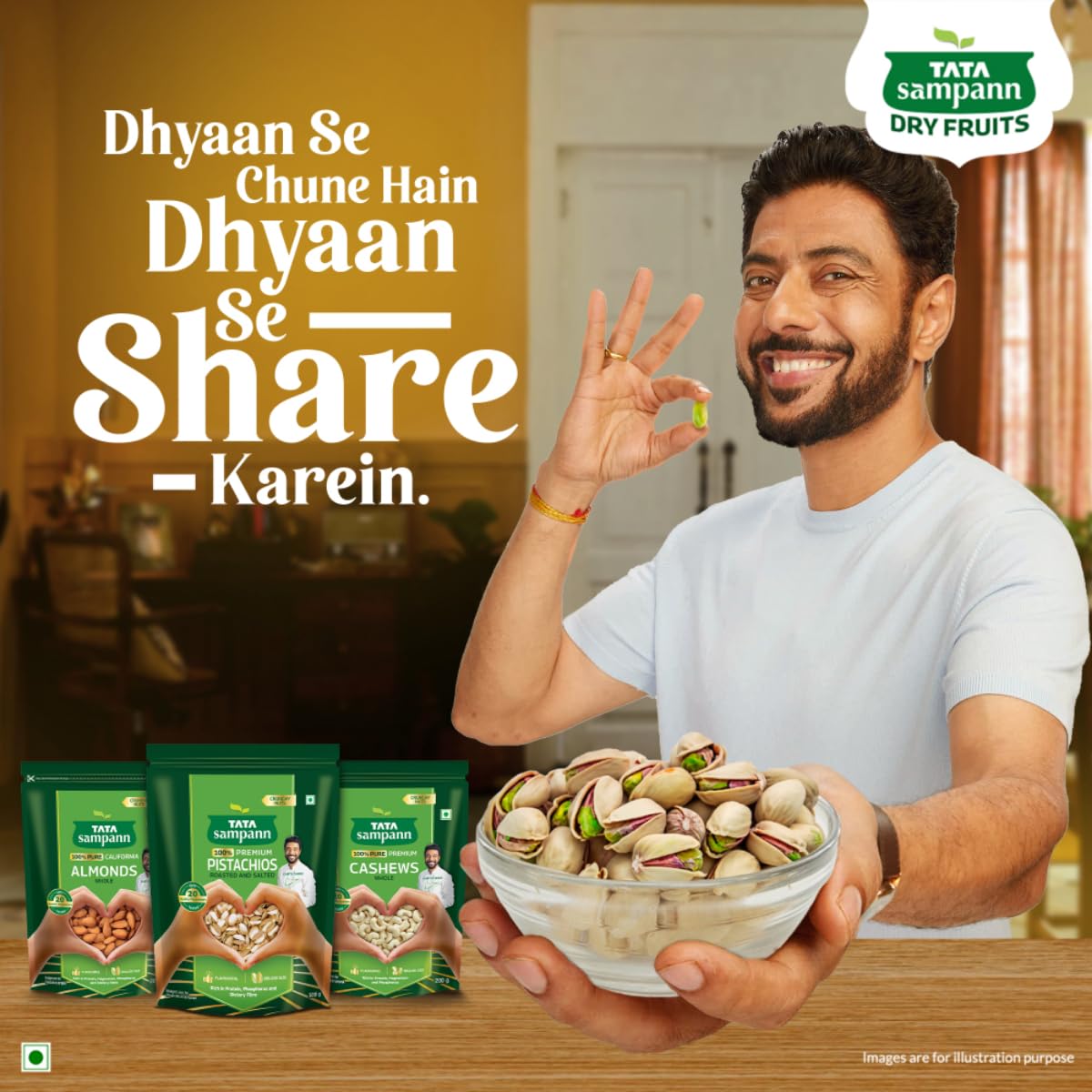 Premium Roasted & Salted Pistachios - Tata Sampann Shelled Pista Nuts (200g) | High in Protein, Fiber & Phosphorus | Crunchy Healthy Snack for Weight Loss, Keto Diet & Office Snacking