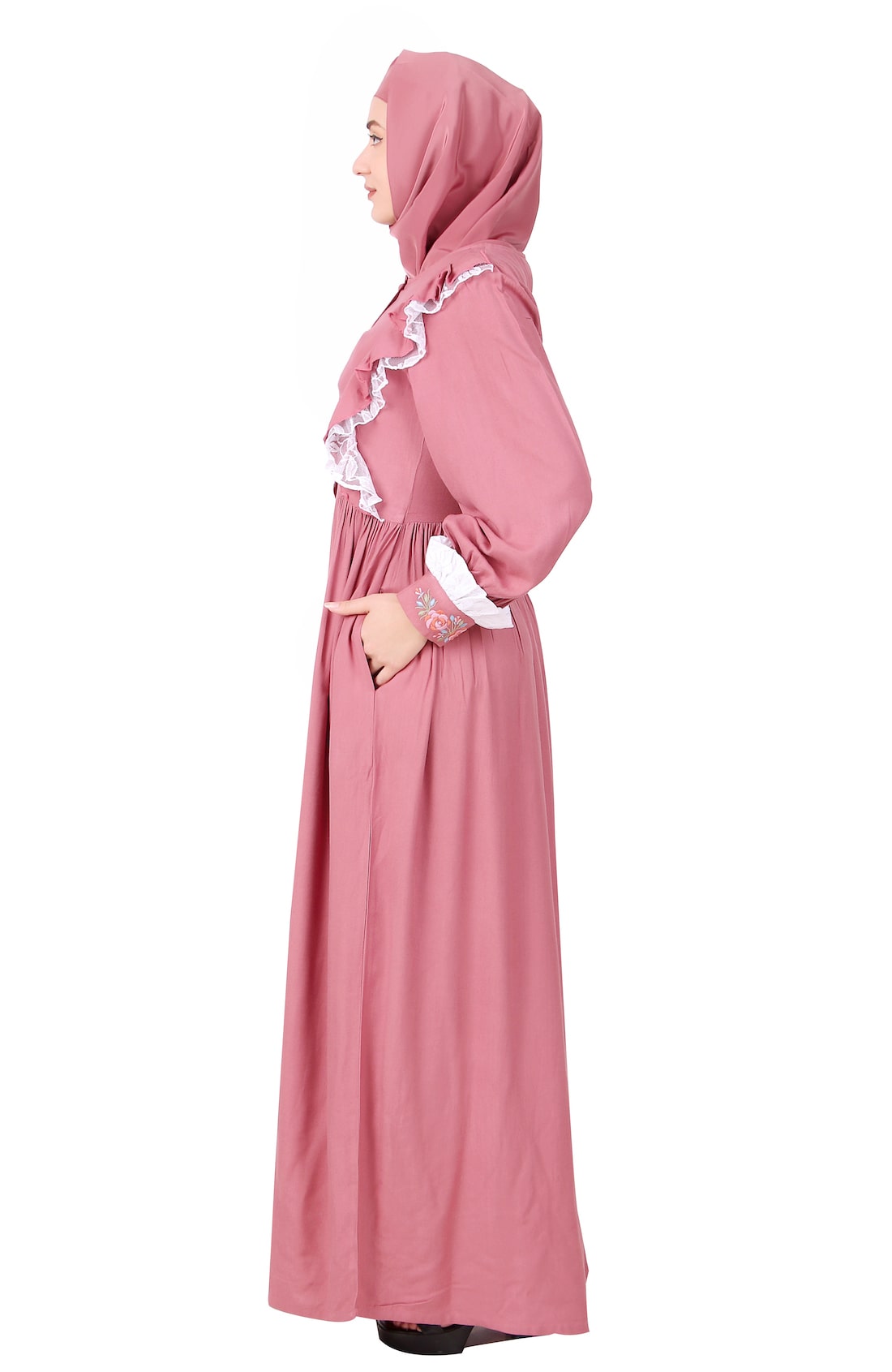 Comfortable Nursing-Friendly Soft Rayon Abaya Dress for Muslim Women - Perfect for Maternity, Breastfeeding & Everyday Wear