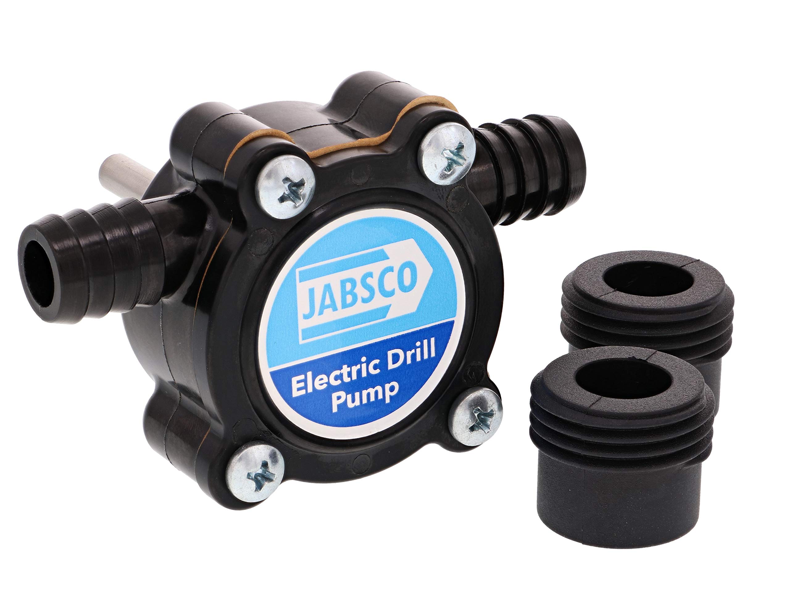 Jabsco 17250-0003 Self Priming Electric Drill Pump - Portable Water Transfer Pump for Boats, RVs & Emergency Use - Black (Marine, Camping, Flood Control)