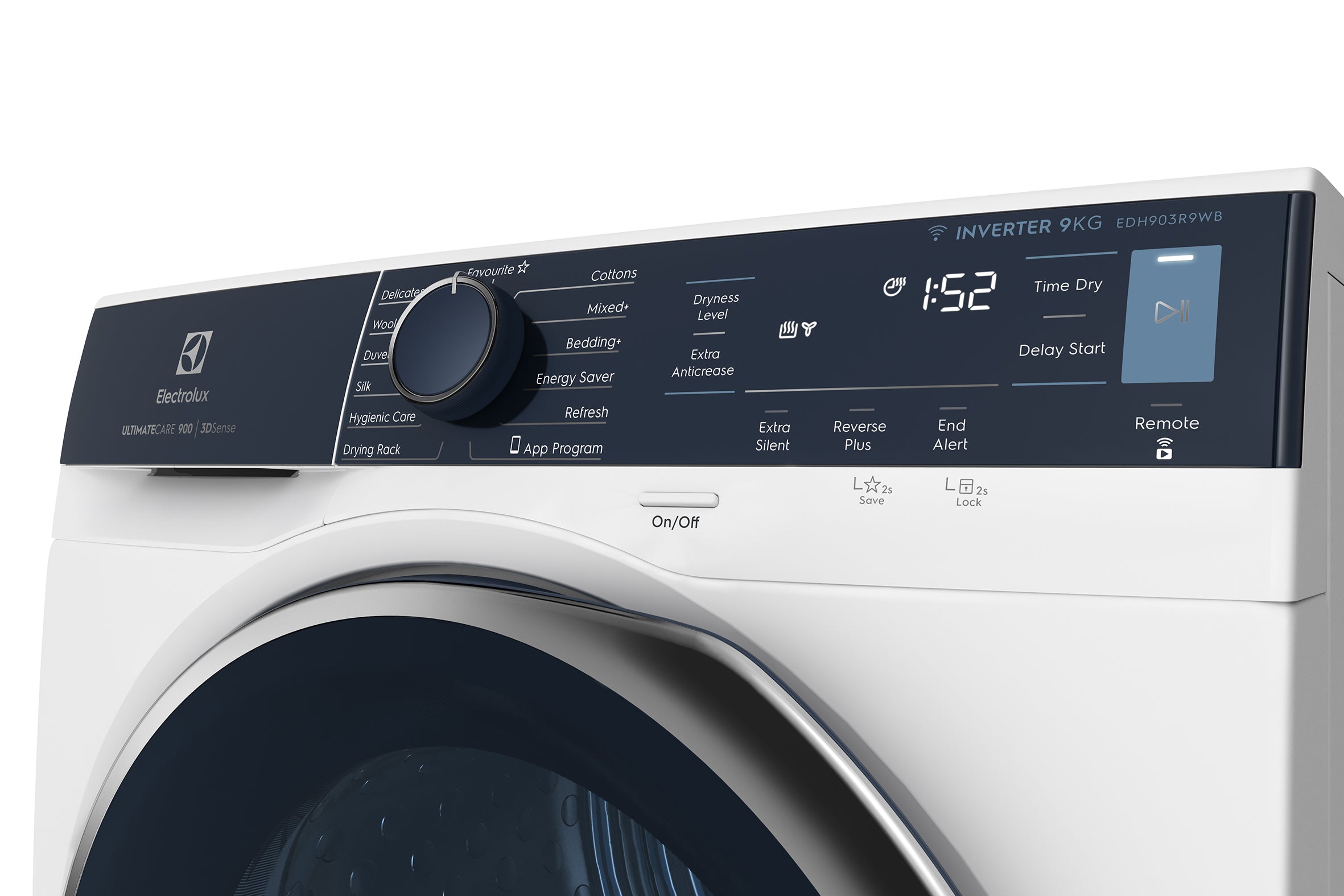 EDH903R9WB 9KG Energy Efficient Heat Pump Dryer - Fast Drying & Quiet Operation for Home Laundry Room | Perfect for Apartments & Small Spaces