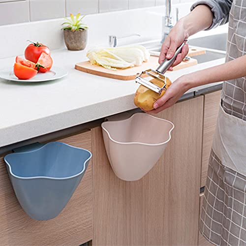 Mini Plastic Trash Can - Hanging Cabinet Door Storage Bin for Kitchen, Desk & Office | Space-Saving Green Garbage Container for Home Organization