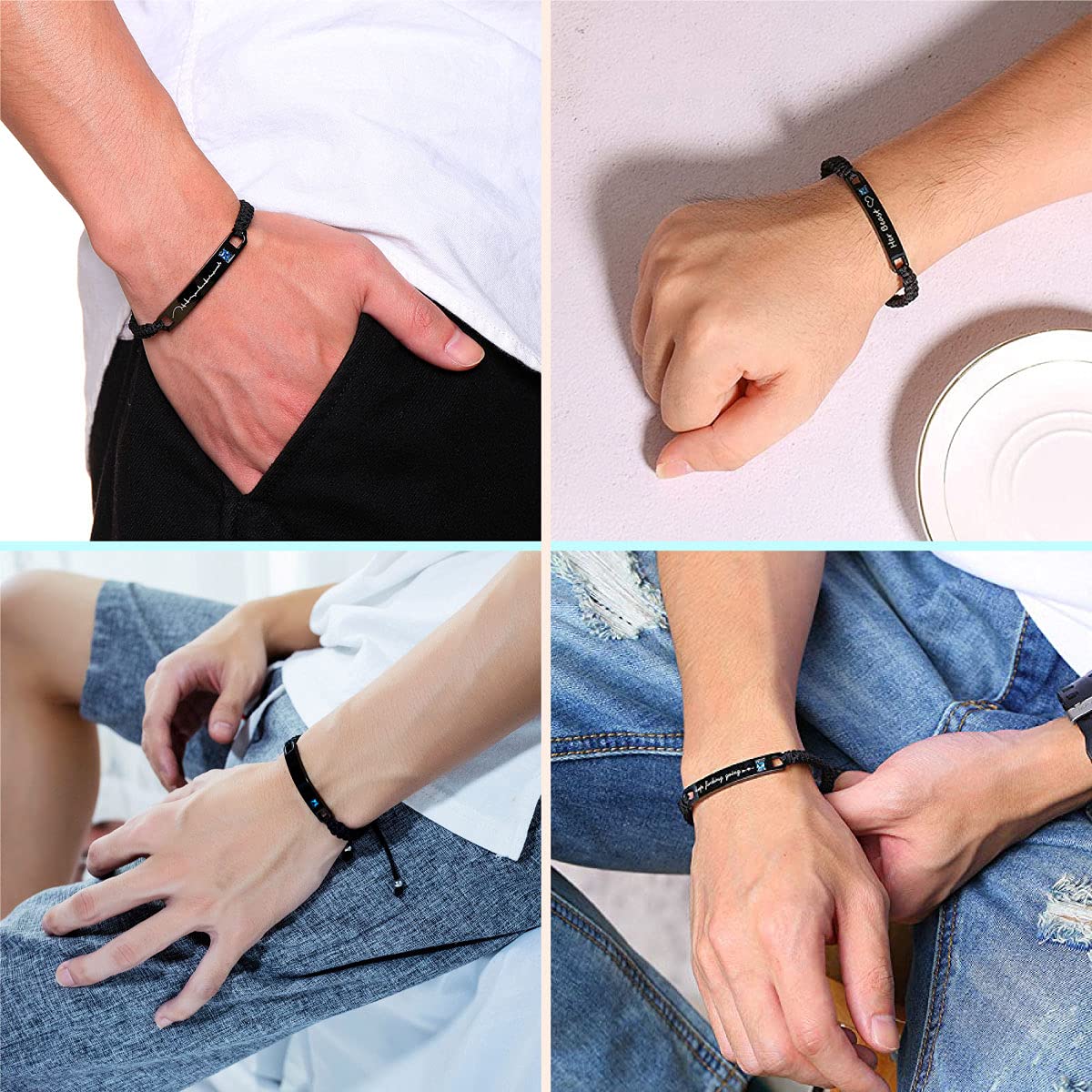 Personalized Couples Bracelet for Women & Men - Custom Engraved Name & Promise Words - Romantic Relationship Bracelet - Unique Gift for Him & Her - Perfect for Anniversaries, Valentine's Day & Special Occasions