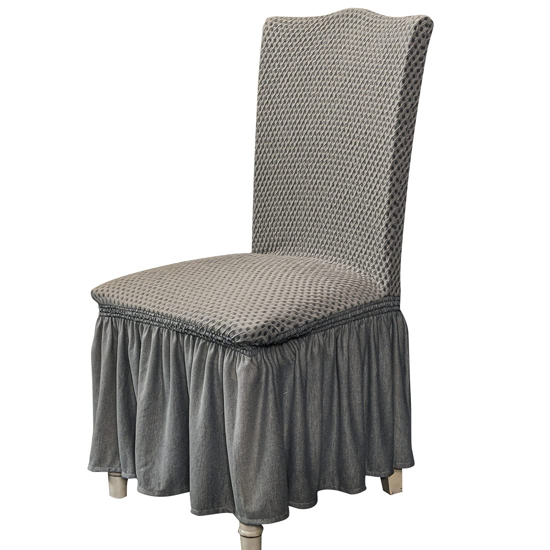 **Stretch Elastic Chair Slipcovers - Washable Dining Chair Protectors for Restaurants & Home (2Pcs, Light Grey, One Size) - Perfect for High Back Chairs, Easy to Remove & Decorate**    *(Ideal for enhancing restaurant seating, protecting dining chairs from spills, or refreshing home decor with a stylish, snug fit.)*