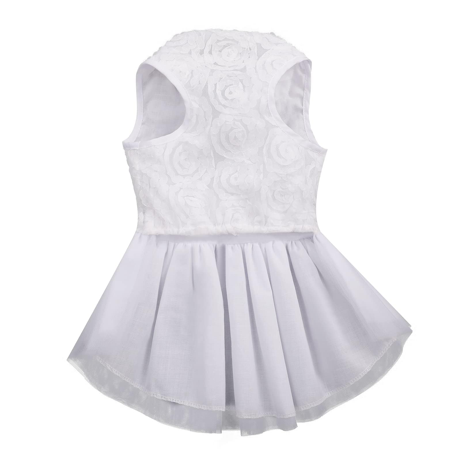 ASENKU Dog Dress - Elegant Pet Wedding Dress with Lace for Small & Medium Dogs & Cats | Princess Puppy Birthday Party Outfit & Formal Apparel (X-Small, White) | Perfect for Weddings, Birthday Parties & Special Occasions