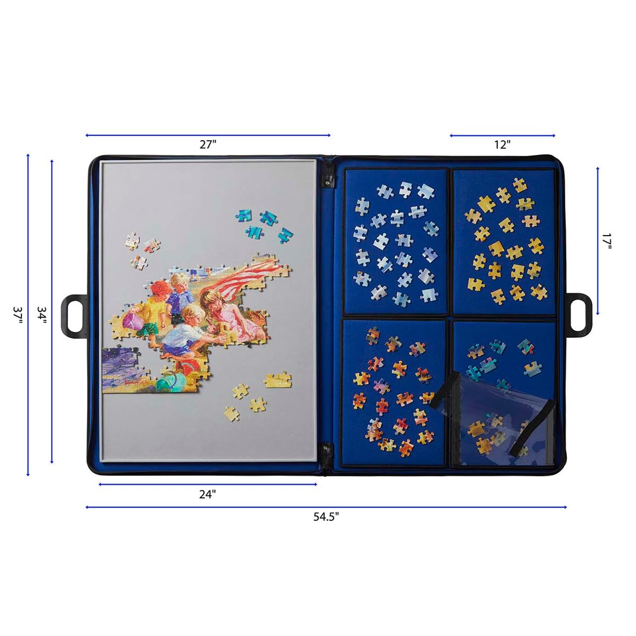 Puzzle Caddy Organizer - Portable Puzzle Storage & Accessories Holder for Adults & Kids - Perfect for Travel, Home, and Classroom Use