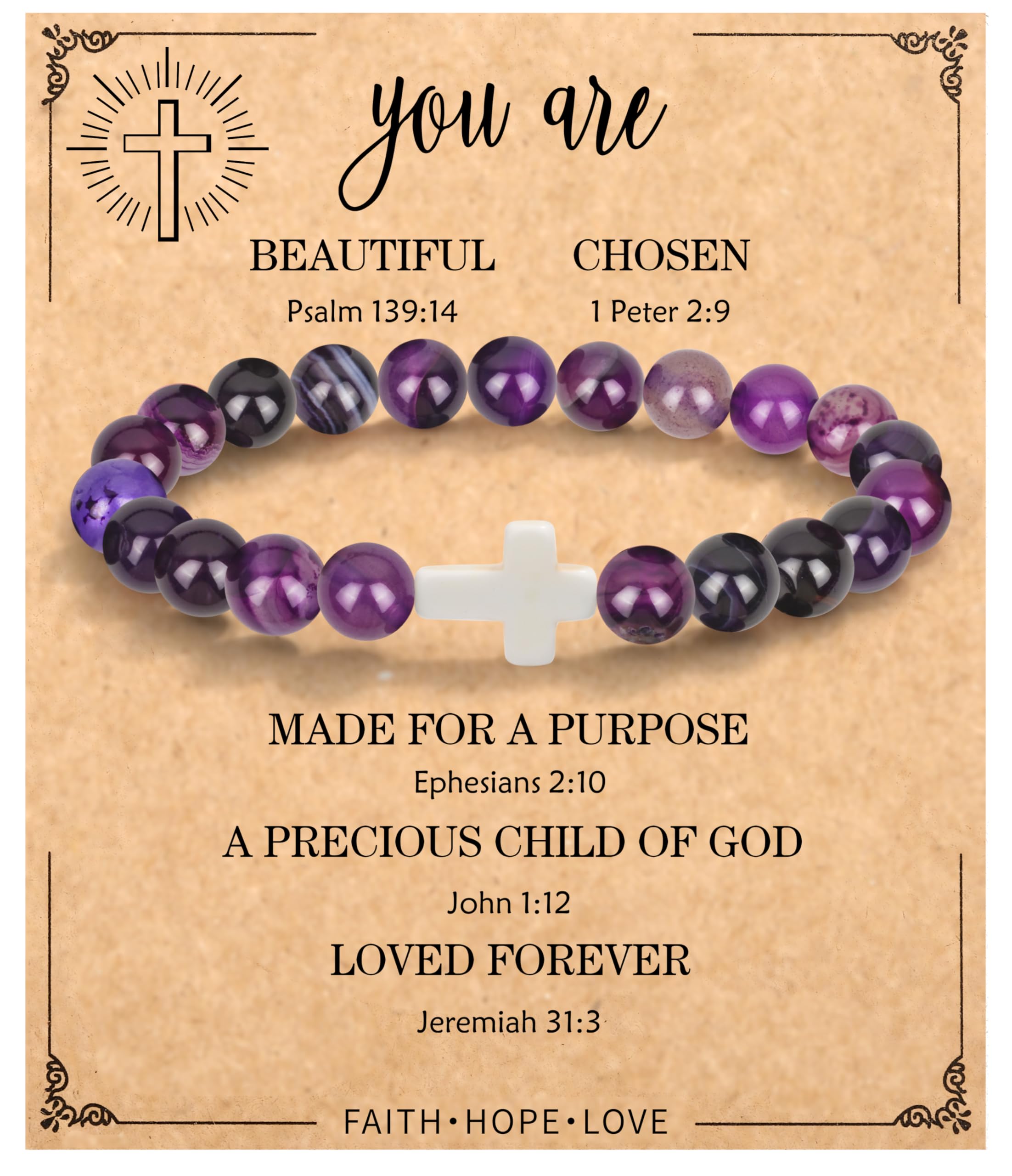 Christian Easter Gifts for Women - Religious Cross Bracelet for Mom, Daughter, Sister, Grandma - Inspirational Jesus Jewelry | Perfect for Easter Basket Stuffers, Birthday & Faith-Based Occasions | Wear to Church, Bible Study & Daily Inspiration