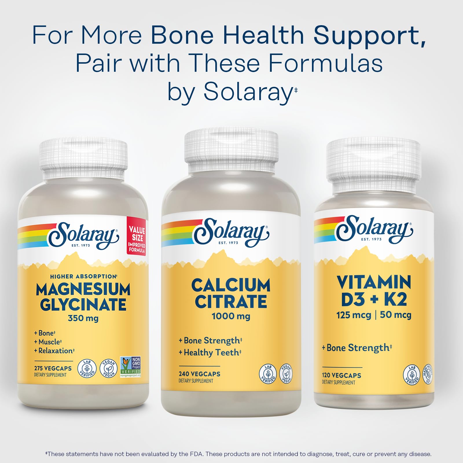 Solaray Calcium Citrate 1000mg - Chelated Calcium Supplement for Bone Strength & Healthy Teeth | Easy to Digest Vegan Formula | 60 Servings (240 VegCaps) | Supports Joint Health & Muscle Function - Perfect for Active Lifestyles & Post-Workout Recovery