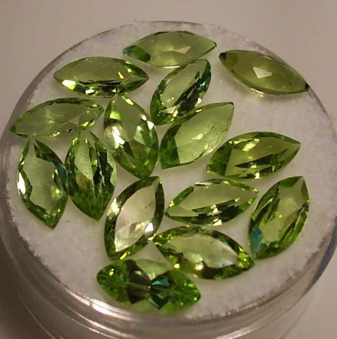 Wholesale Natural Genuine Pakistani Peridot Loose Stones - 4x2mm to 10x5mm Marquise Cut VVS Quality - August Birthstone for Jewelry Making, Engagement Rings & Healing Crystals