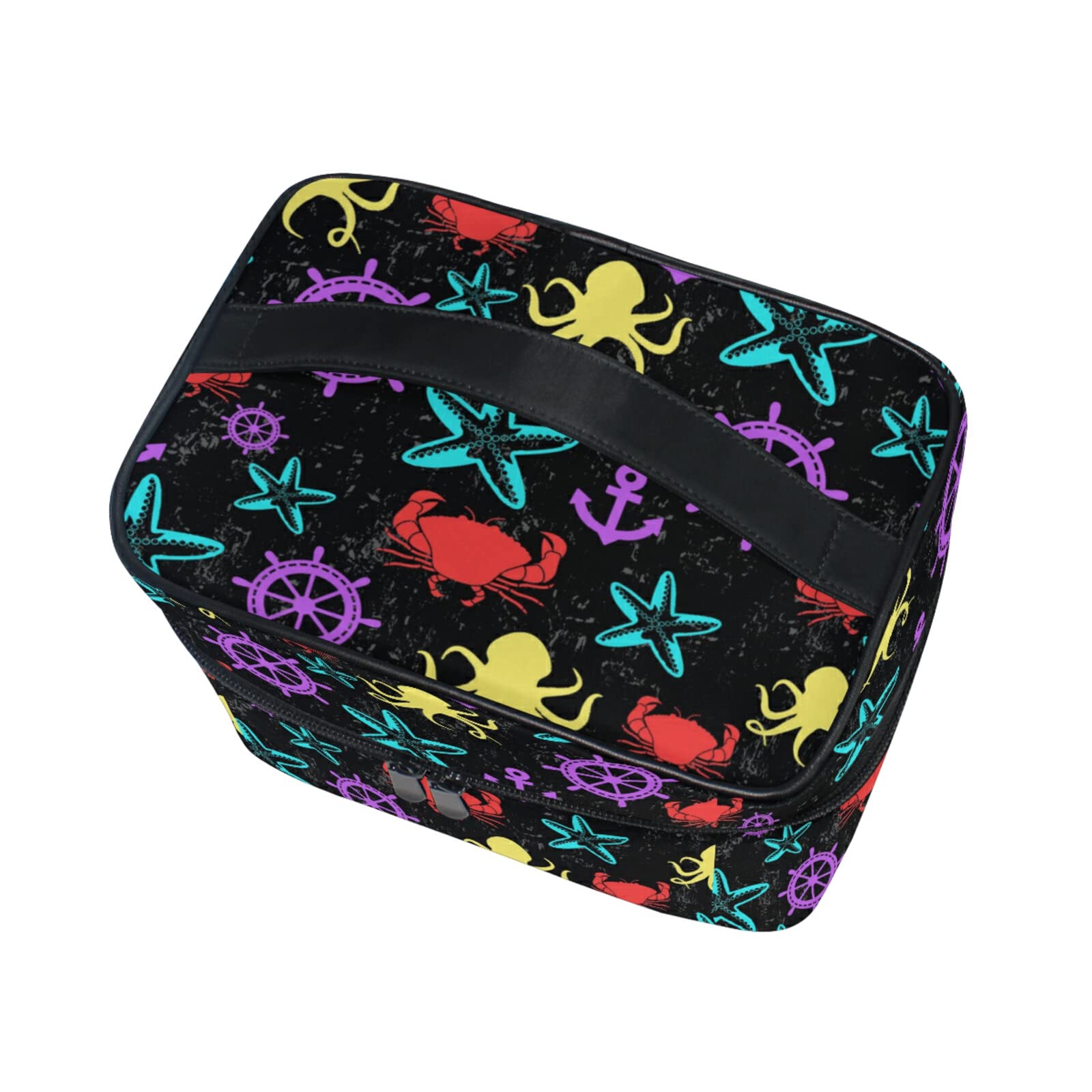 Stylish Sea Animal Octopus Crab Makeup Bag for Women - Waterproof Cosmetic & Toiletry Travel Organizer - Perfect for Beach Trips, Gym Essentials, and Daily Makeup Storage