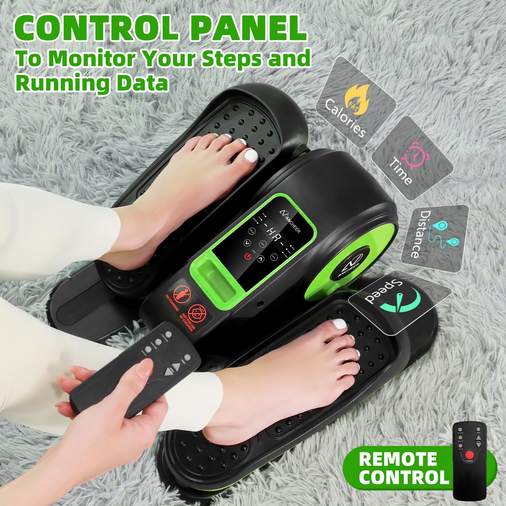 ANCHEER Under Desk Elliptical Machine - 12-Speed Adjustable Quiet Portable Leg Exerciser for Seniors & Office Workers with Remote Control - Perfect for Home Office, Physical Therapy & Low-Impact Workouts