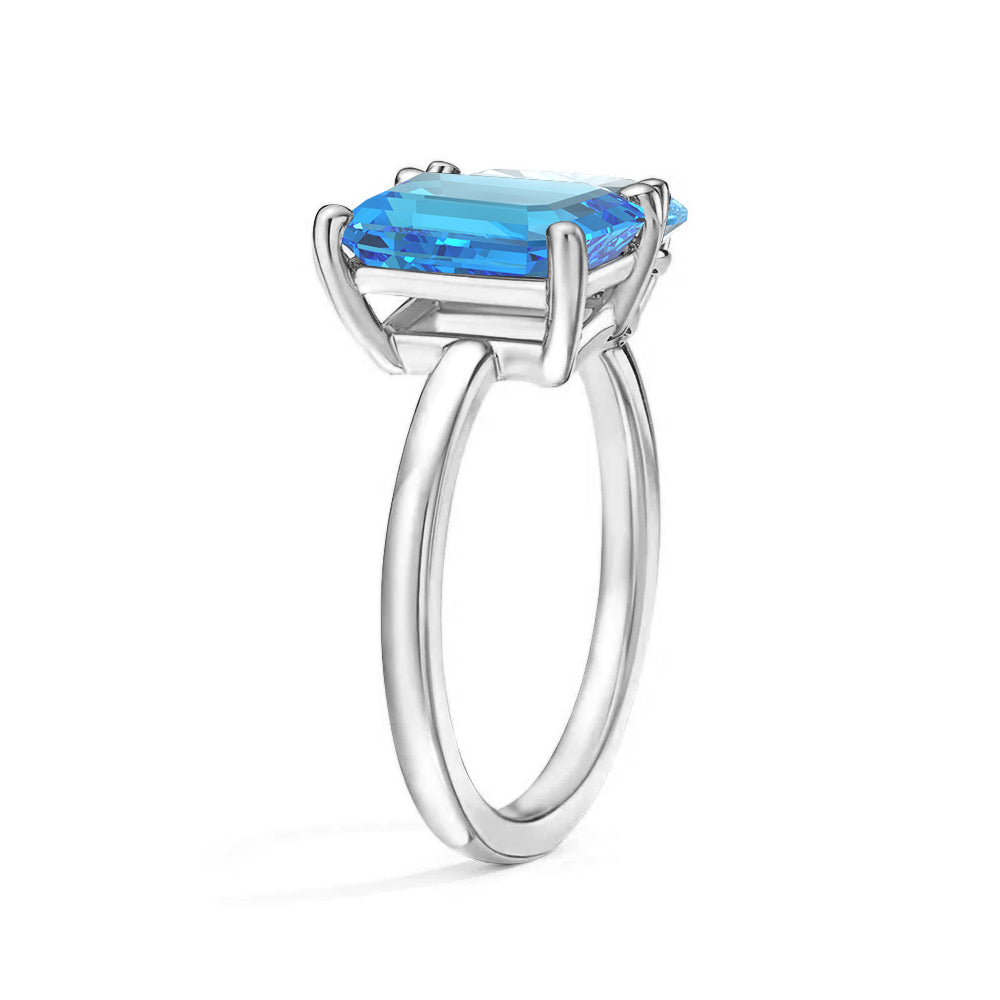 Personalized Toi et Moi Blue Topaz Birthstone Ring for Women - Custom Anniversary Jewelry Gift for Her - Perfect for Valentine's Day, Engagement & Romantic Occasions