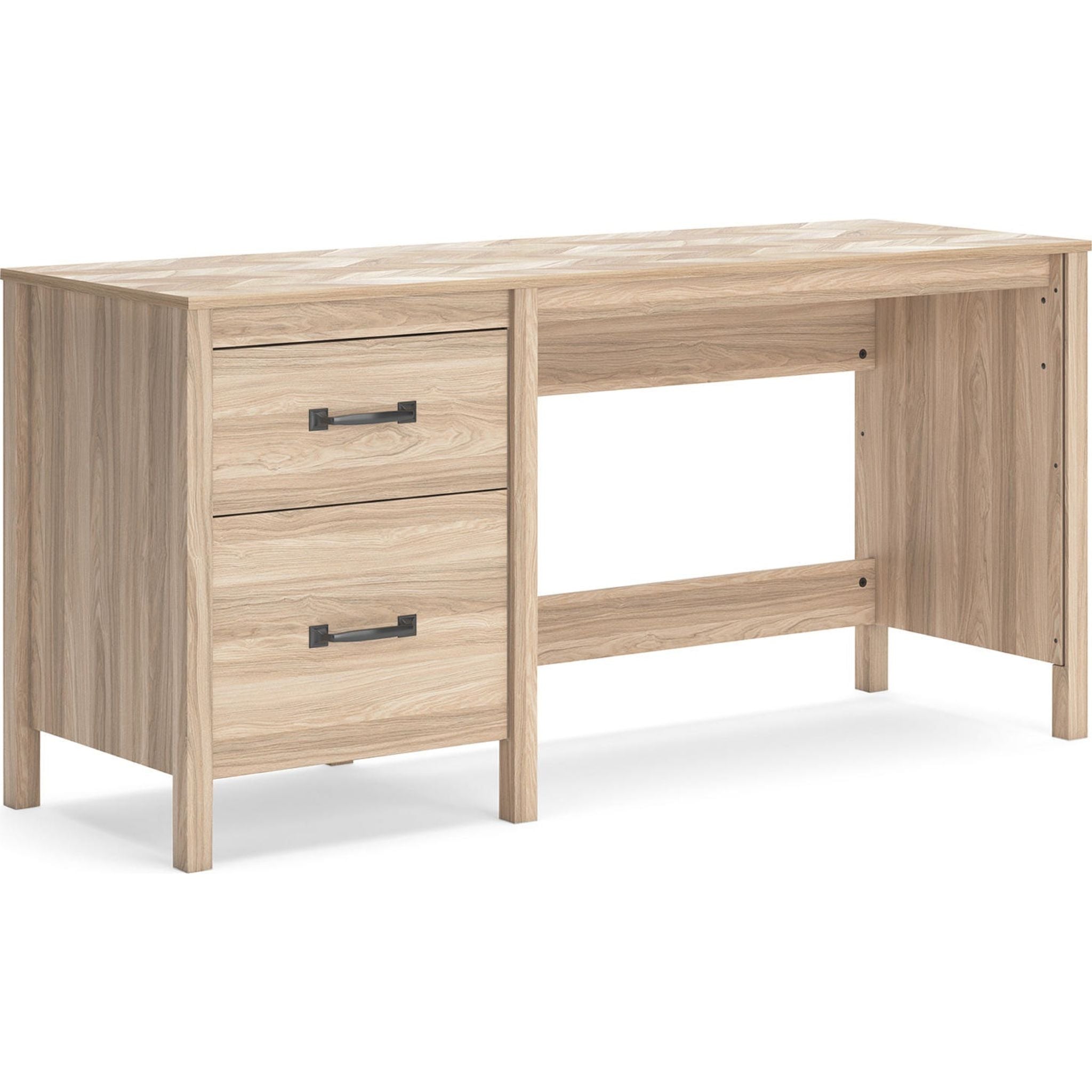 Battelle Modern Wooden Office Desk in Tan - Perfect for Home Office, Study & Workspace