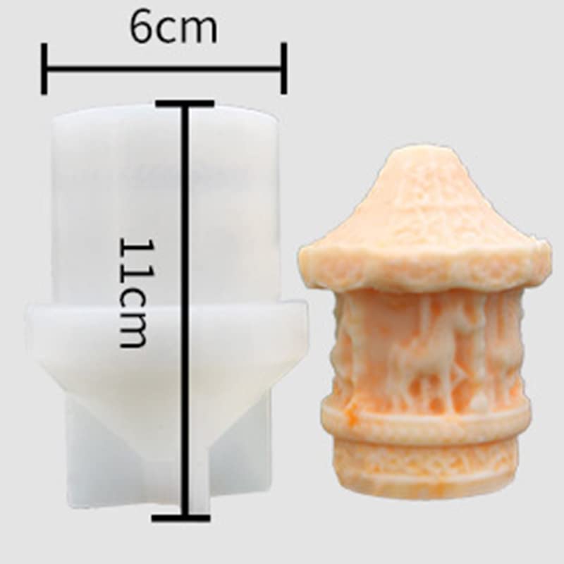VALINK Carousel Horse Silicone Fondant Molds - Flower & Carousel Shaped Silicone Casting Die for DIY Cake Decorating, Candle Wax, Soap Making & Resin Crafts - Perfect for Birthday, Wedding & Party Dessert Designs