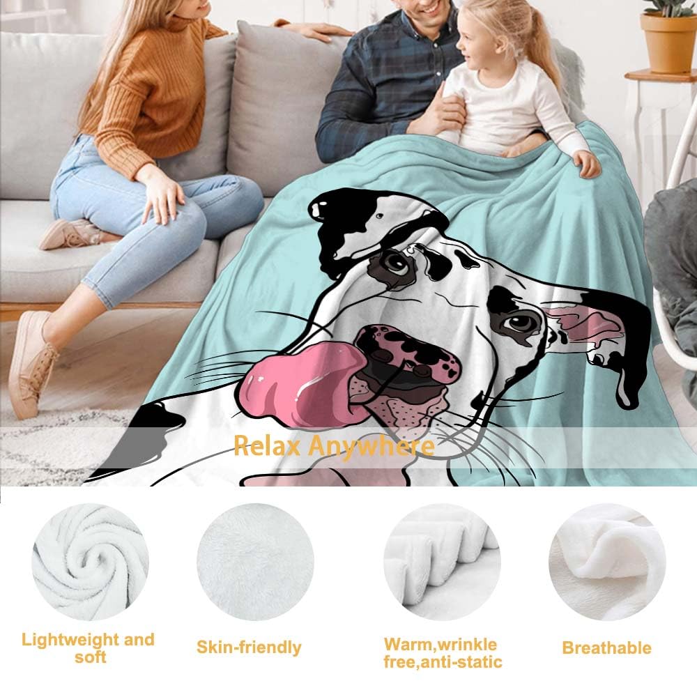 Soft & Cozy Dog Throw Blanket for Bedroom, Couch & Travel - 50x40 Inch All Season Blanket for Adults & Kids - Perfect for Lounging, Napping & Air Conditioning Comfort
