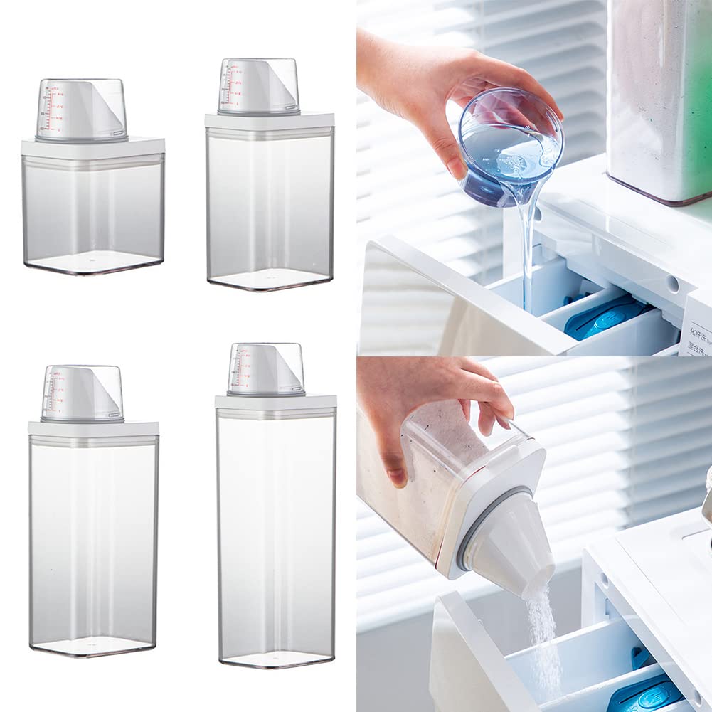 FUBESK Airtight Laundry Detergent Dispenser with Measuring Cup - Powder Detergent Storage Container for Washing Machine - Perfect for Laundry Room Organization & Closet Storage