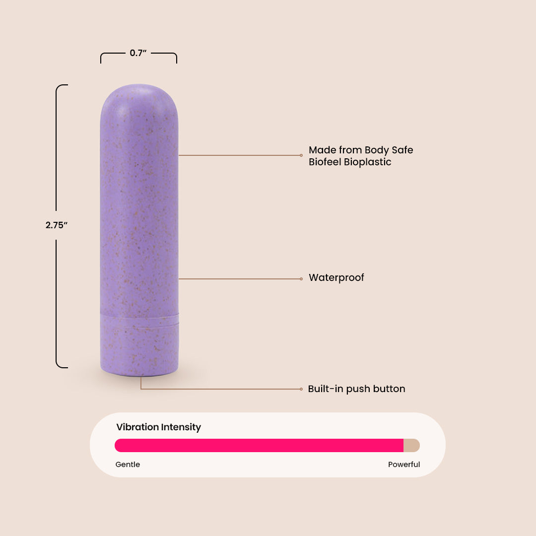 Gaia Eco Rechargeable Bullet Vibrator - Biodegradable & Plant-Based Adult Toy for Couples & Solo Play | Eco-Friendly Pleasure Device for Bedroom & Travel Use
