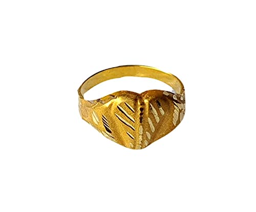 22K/18K Solid Gold Heart Ring for Kids - Certified Fine Gold Jewelry Gift for Baby Boys & Girls, Infants, Birthdays & Special Occasions - Perfect for Everyday Wear & Celebrations