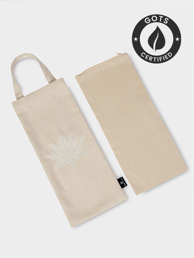 GOTS Certified Organic Cotton Yoga Sandbag Cover - Eco-Friendly & Breathable for Hot Yoga, Meditation & Home Workouts