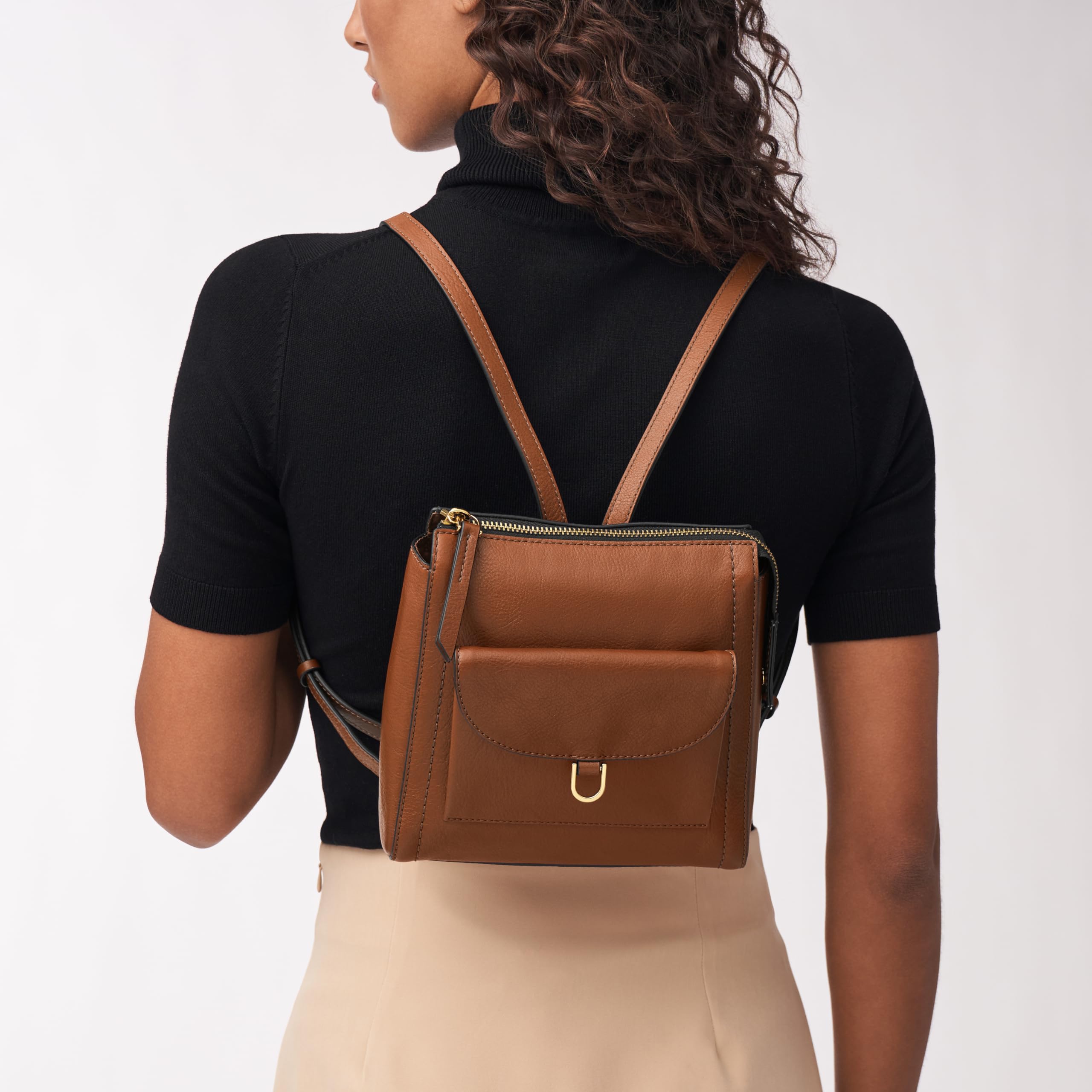 Fossil Women's Parker Leather Convertible Backpack Purse - Stylish Crossbody Handbag & Shoulder Bag for Work, Travel & Everyday Use