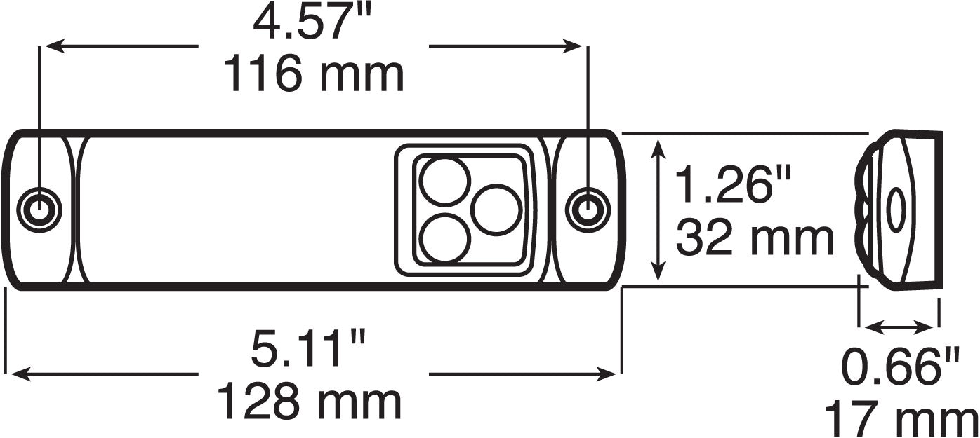 PM 1203A PKD Amber LED ECE Marker Light with Reflex & Packard Plug - Durable Truck Trailer Side Marker Lights for Heavy Duty Vehicles & Commercial Trailers