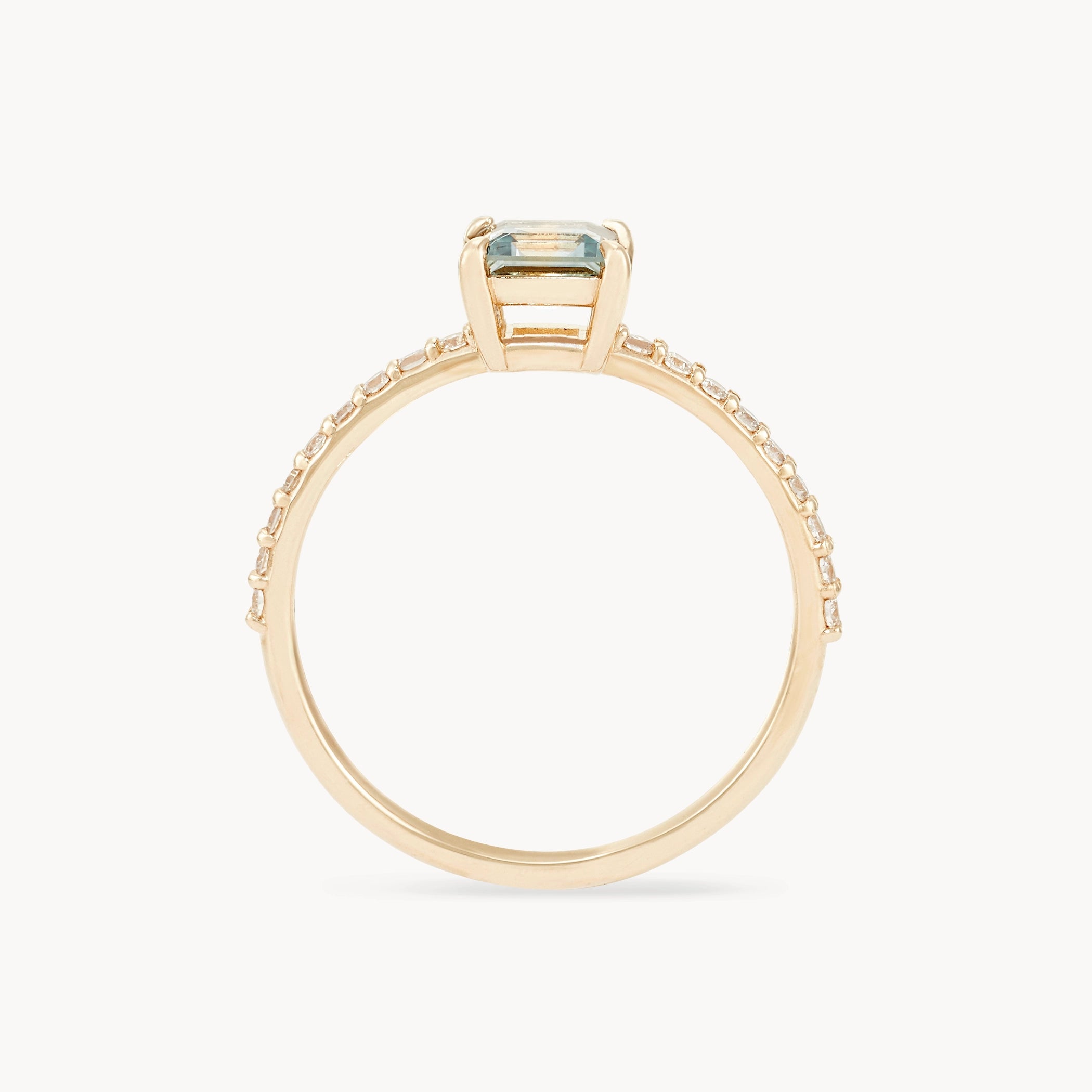 Unique 14K Yellow Gold Asscher Cut Sapphire Ring – Handcrafted Jewelry for Women, Perfect for Weddings, Anniversaries & Special Occasions
