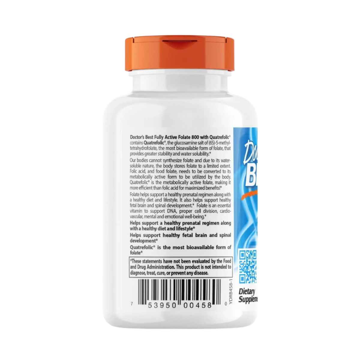 Doctor's Best Fully Active Folate 800 - 800mcg Methylfolate Supplement | 60 Vegan Capsules | Supports Heart Health & Pregnancy Nutrition | Prenatal & Postnatal Care