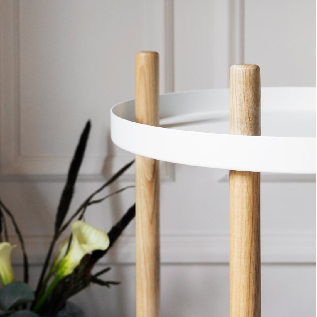 Round Block Table - Modern Wooden Coffee Table for Living Room, Office & Small Spaces - Perfect for Home Decor, Relaxing & Entertaining