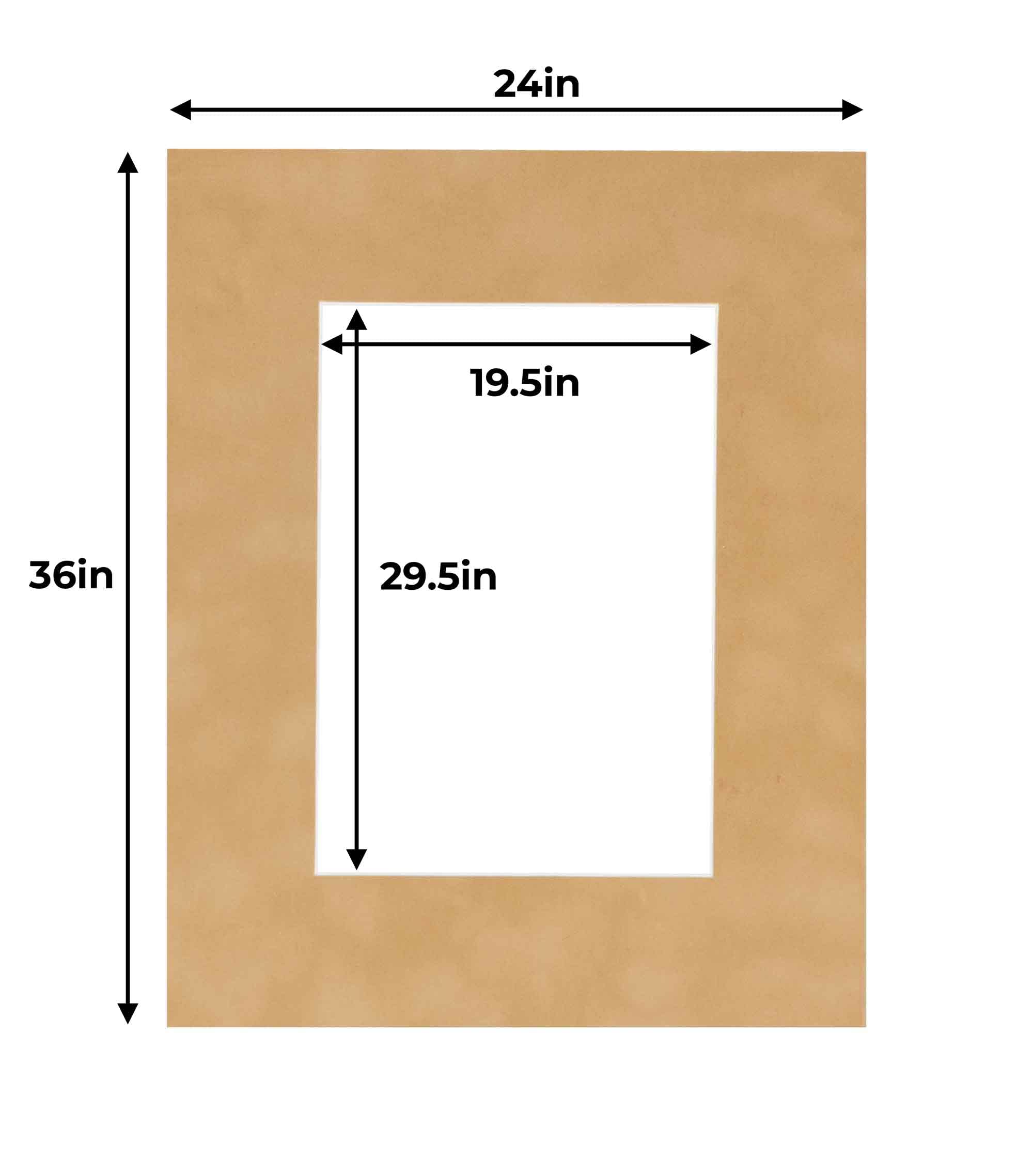24x36 Inch Beige Suede Picture Mat Board - Precut Bevel Cut Mat for 20x30 Photos & Artwork - Acid Free Backing Board Included - Perfect for Framing, Scrapbooking & Home Decor Display