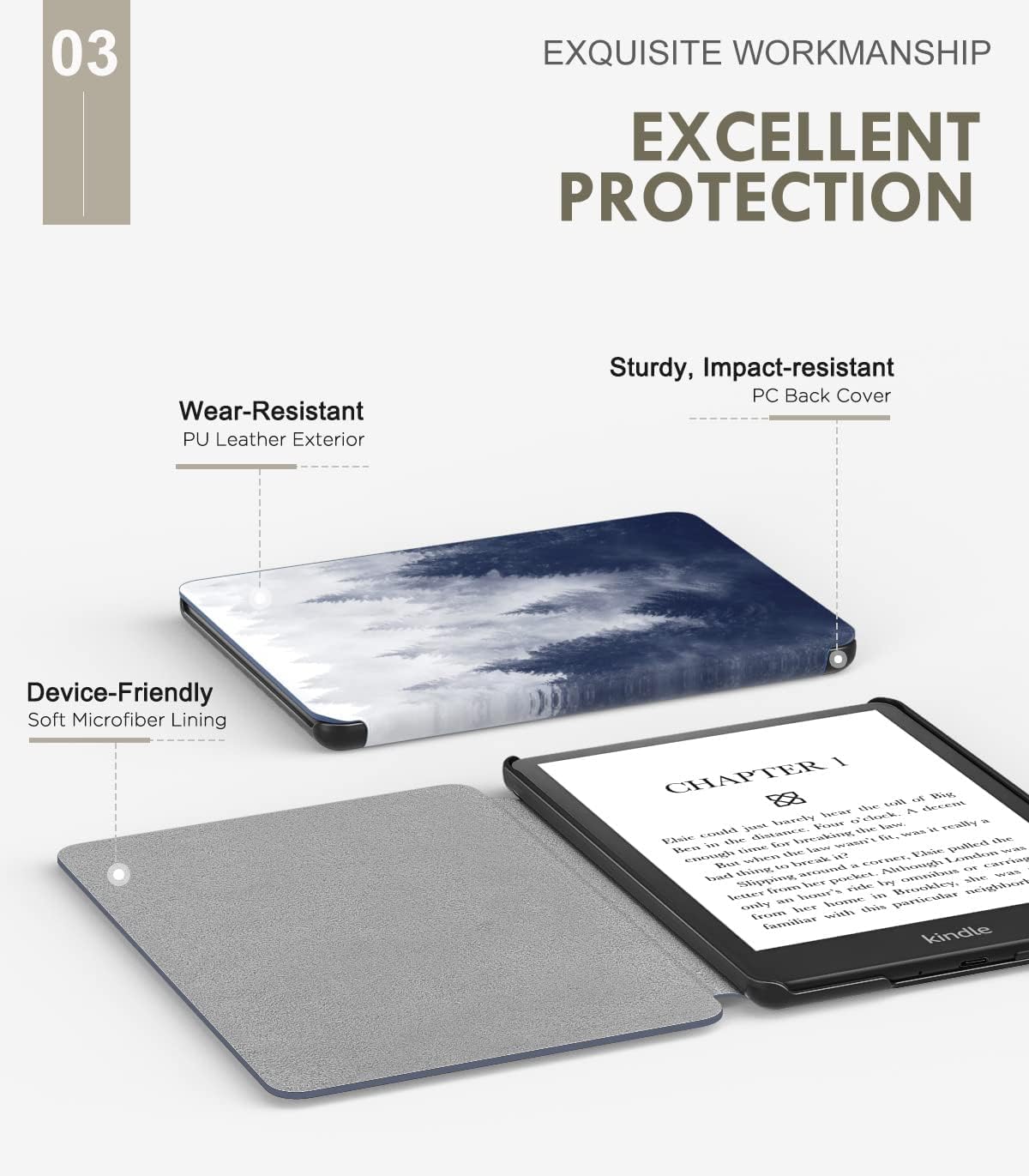 Premium PU Leather Case for Kindle Paperwhite 10th Generation (2018 Release) - Auto Wake/Sleep Cover with Hand Strap | Slim Protective Case for Reading, Travel & Daily Use - Model PQ94WIF