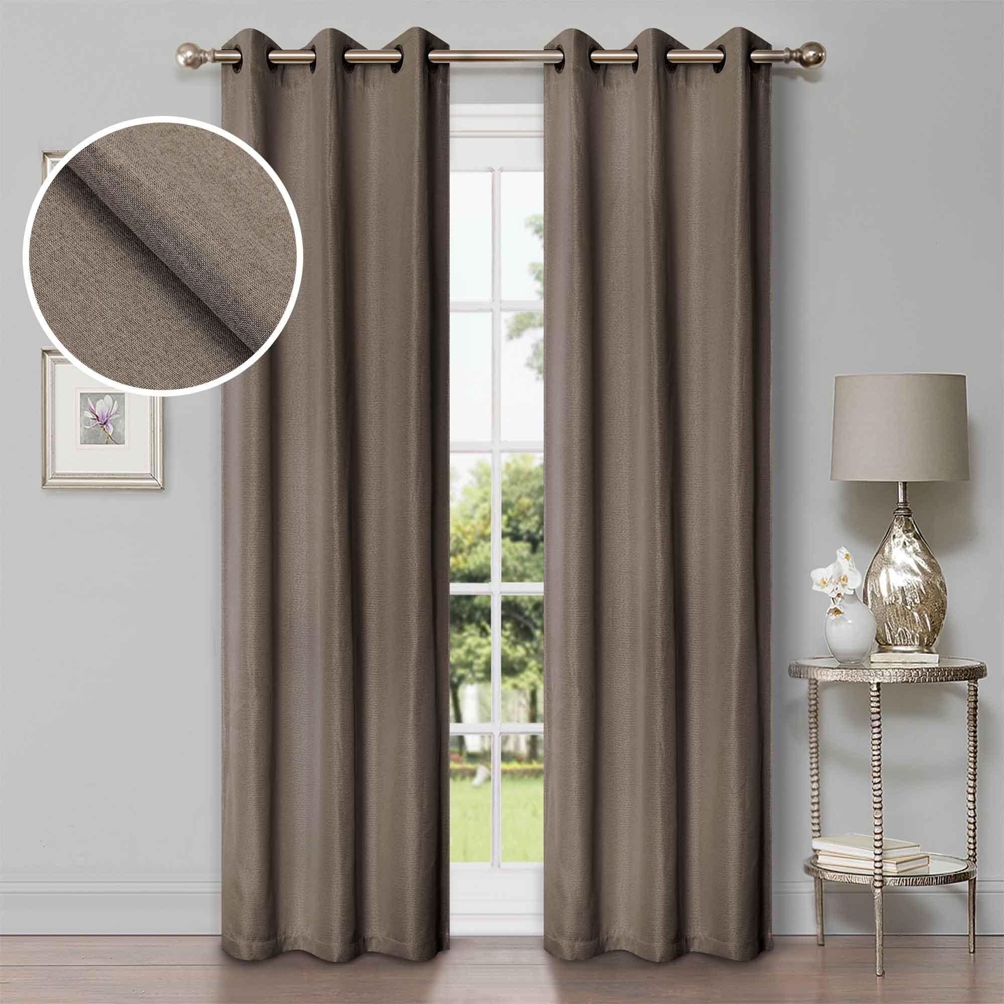 Premium Linen Pattern Blackout Curtains Set - Washable Room Darkening Window Treatments for Bedroom & Living Room - Noise Reducing & Energy Efficient Home Decor