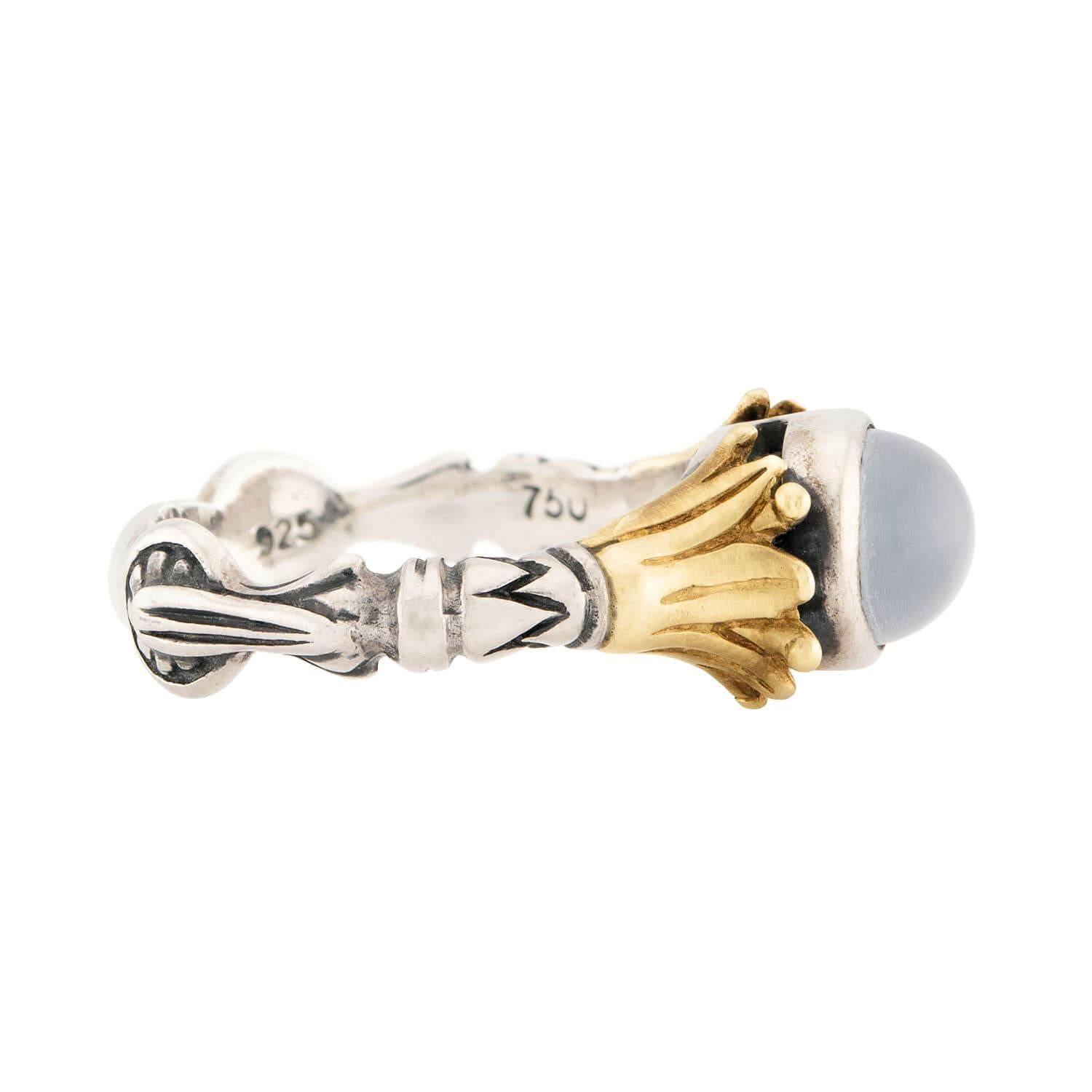 LAGOS Estate 18k Gold & Sterling Silver Moonstone Ring for Women - Elegant Birthstone Jewelry Gift for Birthday, Anniversary & Special Occasions