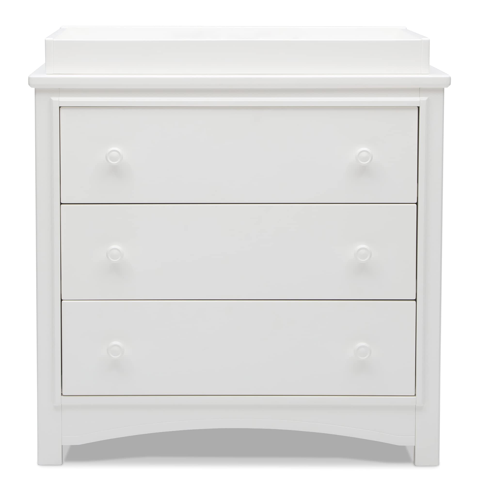 Delta Children Perry 3-Drawer Baby Dresser with Changing Top - White Nursery Furniture for Diaper Changing & Storage | Perfect for Newborn & Toddler Organization