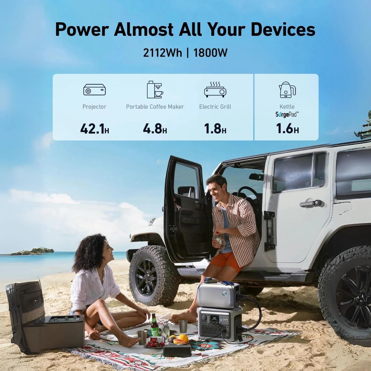 Anker SOLIX BP1000X Portable Power Station 1056Wh 1800W - Solar Generator for Camping, Home Backup & Outdoor Adventures