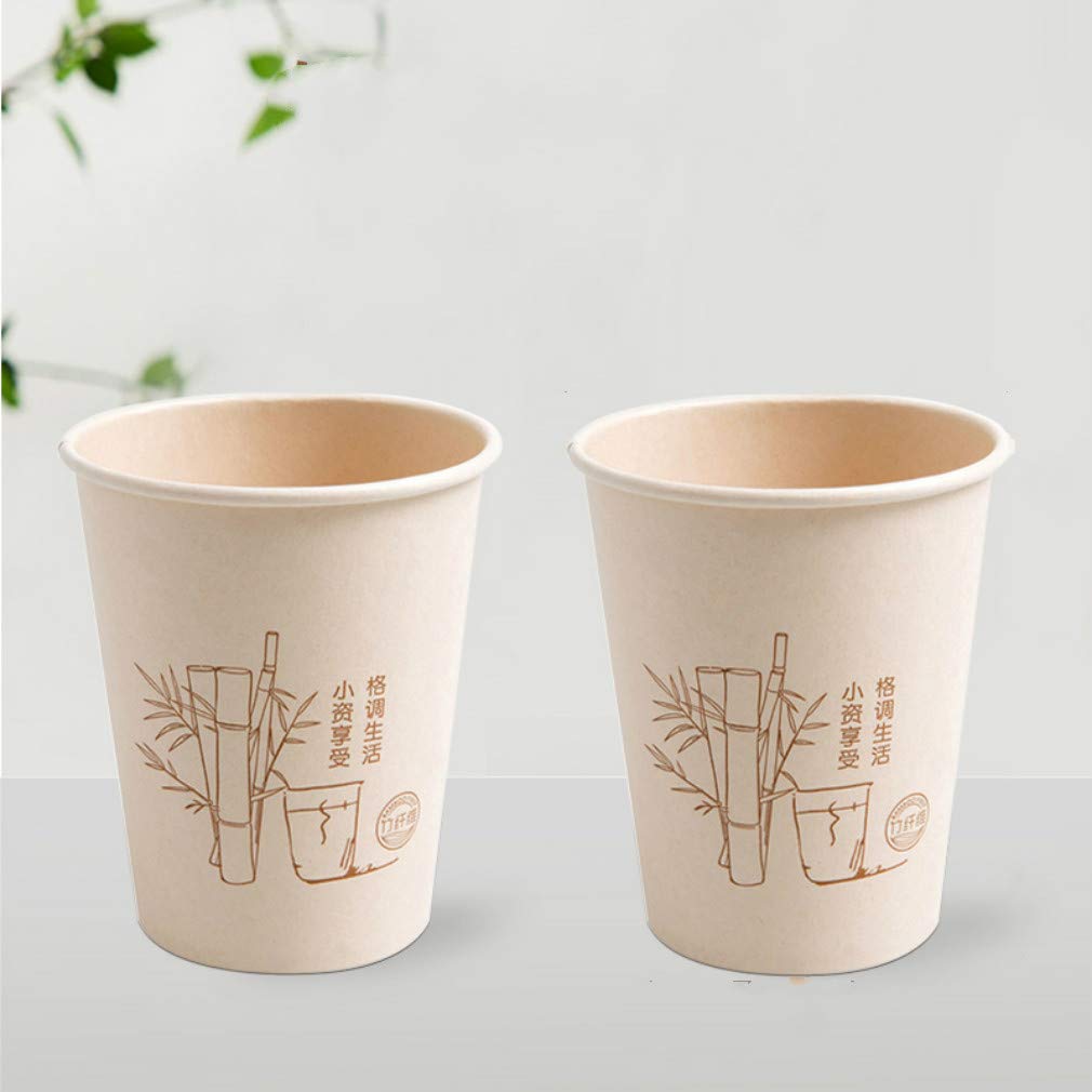 Wall-Mounted Paper Cup Dispenser - Eco-Friendly Biodegradable Bamboo Fiber Paper Cups (40pcs) with Cup Remover - No Punching Needed - Blue & Yellow Style - Perfect for Offices, Kitchens, and Restaurants