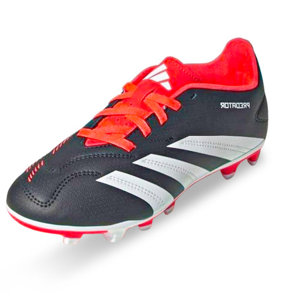 Adidas Jr. Predator Club FxG Soccer Cleats for Kids - Core Black/White/Orange - Youth Football Shoes for Artificial Grass & Turf - Perfect for Training & Matches