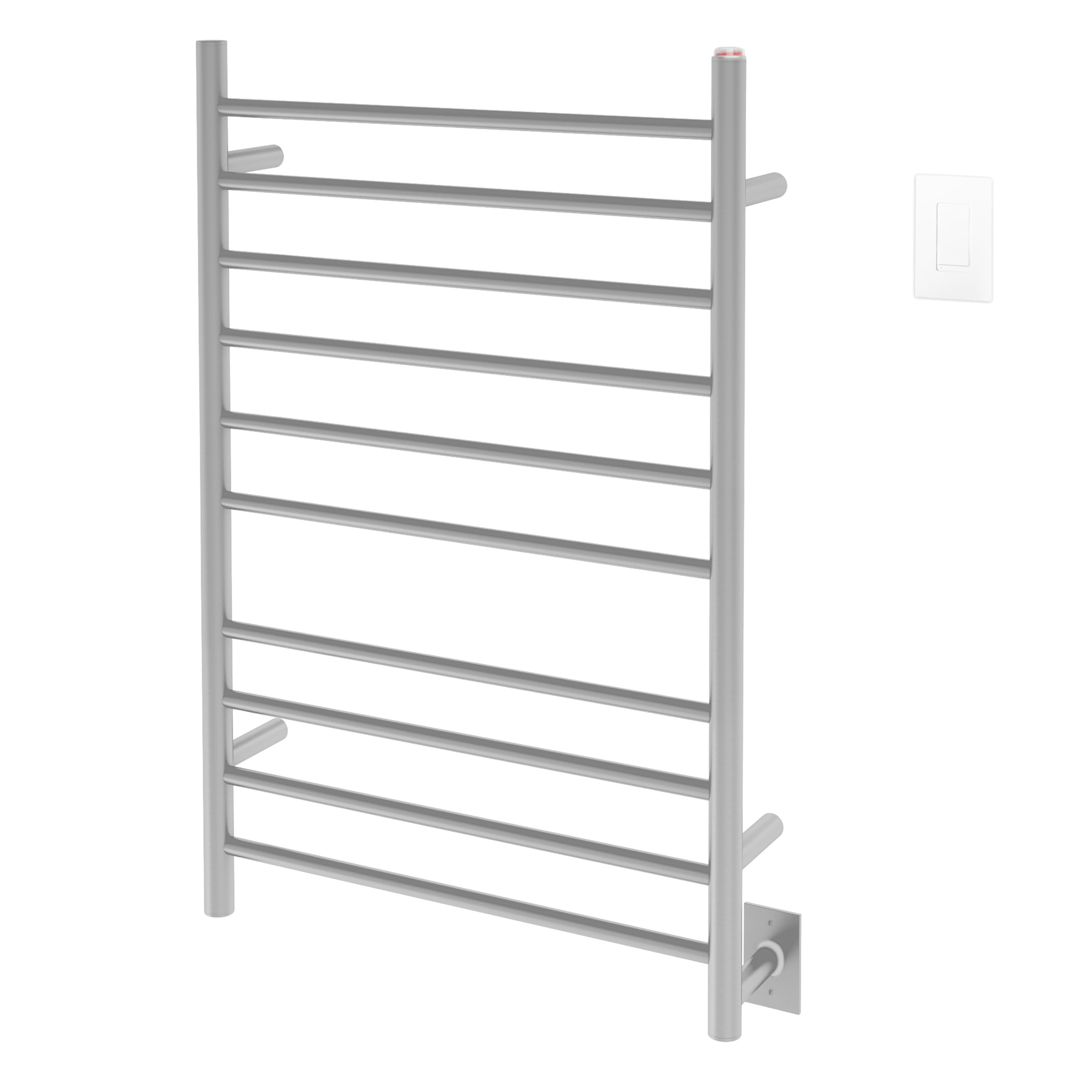 Ancona Novara 10 Bar Wall Mounted Towel Warmer - Brushed Nickel Finish with WiFi Timer - Bathroom Heated Towel Rack for Spa, Luxury Home & Hotel Use